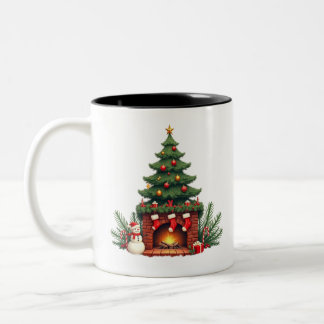 Vintage Christmas Cheer Zweifarbige Tasse