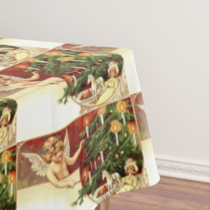Vintage Christmas Cherub Tischdecke