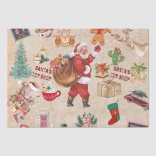 Vintage Christmas Collage Decoupage Seidenpapier
