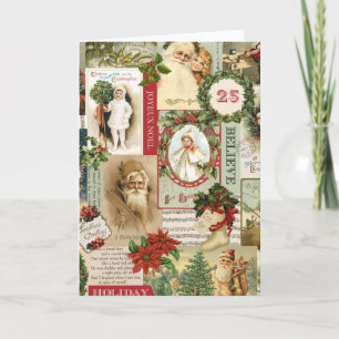 VINTAGE CHRISTMAS COLLAGE FEIERTAGSKARTE