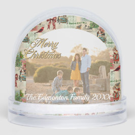 Vintage Christmas Collage Framed Photo Schneekugeln