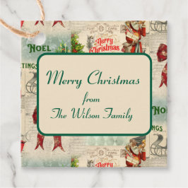 Vintage Christmas Collage Geschenkanhänger