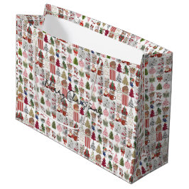 Vintage Christmas Collage Paper | Retro Holiday Große Geschenktüte