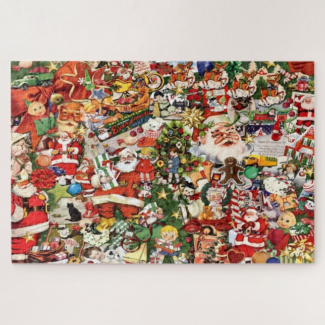 Vintage Christmas Collage Puzzle (Horizontal)