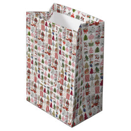 Vintage Christmas Collage | Retro Holiday Geschenk Mittlere Geschenktüte