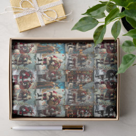 Vintage Christmas Collage | Retro Holiday Seidenpapier