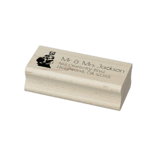 Vintage Christmas Couple Art Gummistempel