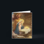 Vintage Christmas Danke<br><div class="desc">Vintage Abbildung Weihnachtsbild mit Krippe mit Maria,  Joseph und dem Baby Jesus. Künstler: Hy Hintermeister.</div>