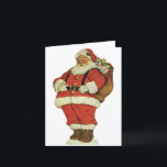 Vintage Christmas Danke<br><div class="desc">Vintage Abbildung Weihnachtsbild mit dem Weihnachtsmann mit Spielzeug,  die geschnitten. Alles ist 100% anpassbar,  fügen Sie Ihre eigenen Weihnachtsgrüße oder ändern Sie das Bild! Viele andere große Retro Weihnachtsgeschenke erhältlich,  wiederverwendbar,  Öko-freundlich Tote Taschen,  Mousepads,  Schürze,  Kaffeetassen,  T - Shirt und mehr!</div>