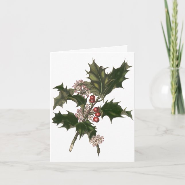 Vintage Christmas Danke Feiertagskarte (Vorderseite)