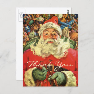 Vintage Christmas Danke Postkarte