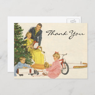 Vintage Christmas Danke Postkarte