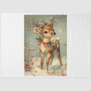 Vintage Christmas Deer Seidenpapier