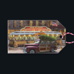 Vintage Christmas Diner Geschenkanhänger<br><div class="desc">Vintage Weihnachtsessen</div>