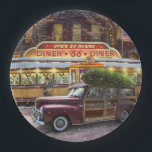 Vintage Christmas Diner Pappteller<br><div class="desc">Vintage Weihnachtsessen</div>