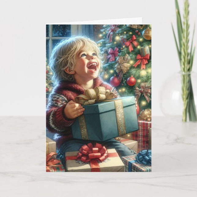 Vintage Christmas Eve Joy Personalisiert Karte (Vorderseite)