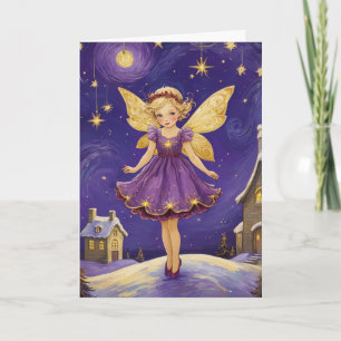 Vintage Christmas Fairy Art Custom Text Karte