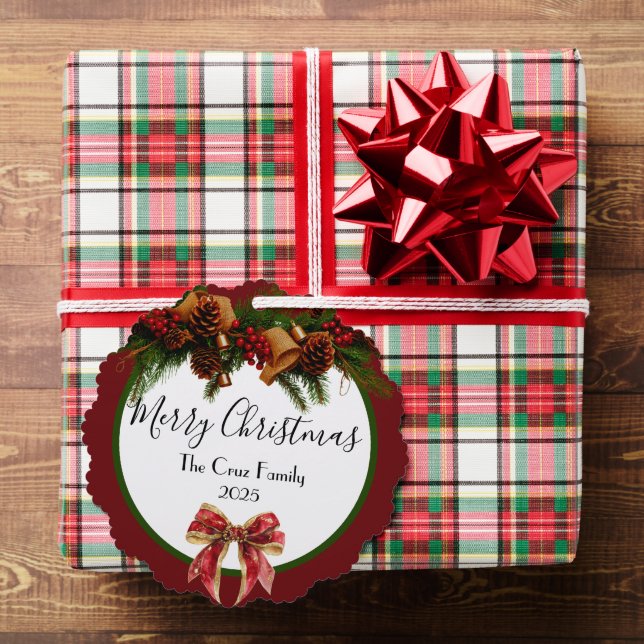 Vintage Christmas Family Paper Ornament Card Karte (Insitu (Geschenk))