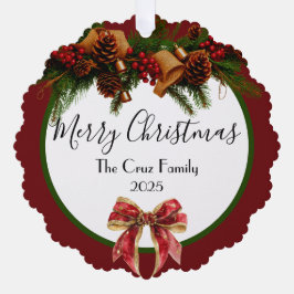 Vintage Christmas Family Paper Ornament Card Karte