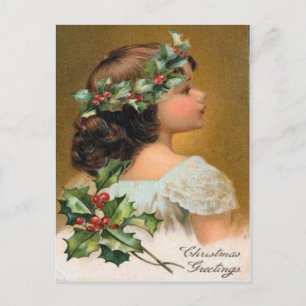 Vintage Christmas Feiertagspostkarte