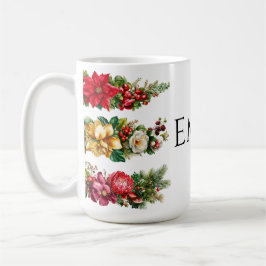 Vintage Christmas Floral and Berry Watercolor Clip Kaffeetasse