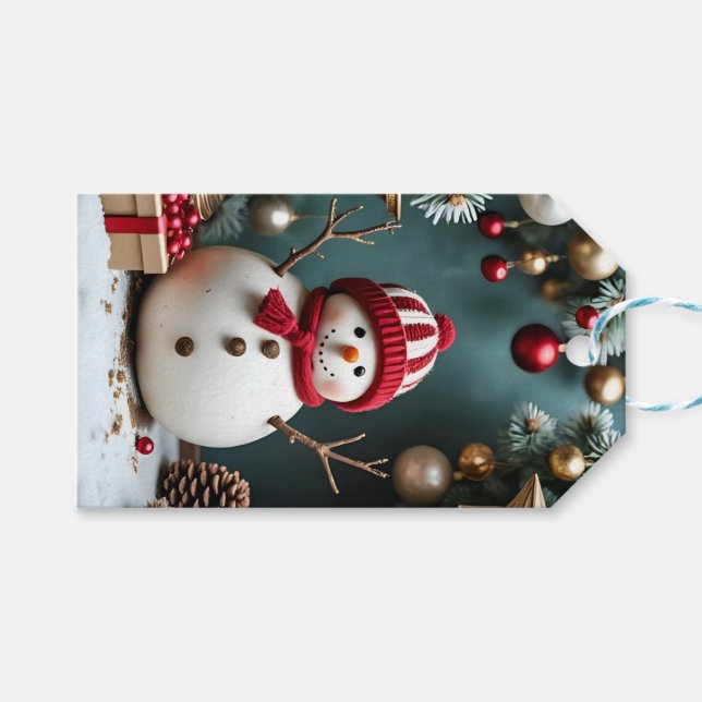 Vintage Christmas - Gift Cards Geschenkanhänger (Vorderseite (Horizontal))