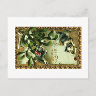 Vintage Christmas Greetings Feiertagspostkarte