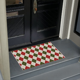 Vintage Christmas Harlequin Kariert | Doormat Fußmatte