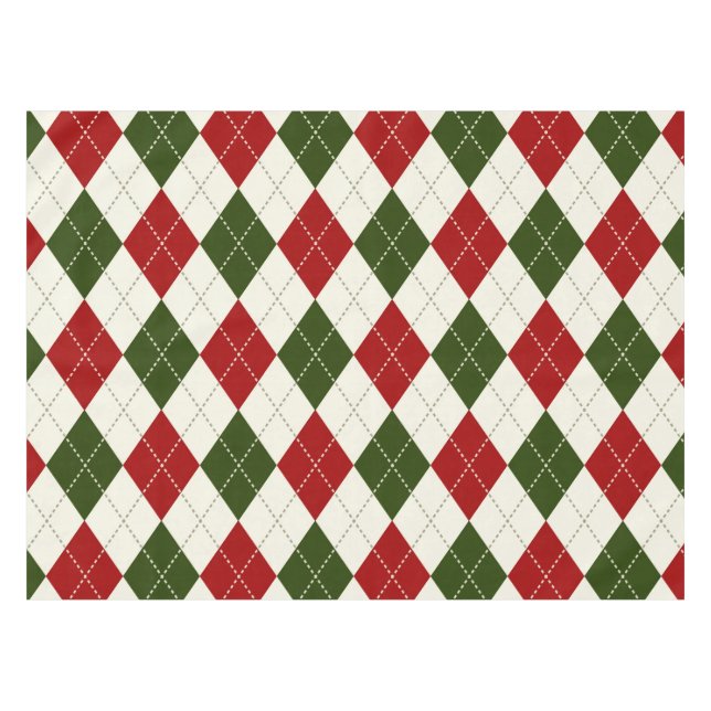 Vintage Christmas Harlequin Kariert | Tablecloth Tischdecke (Vorderseite (Horizontal))