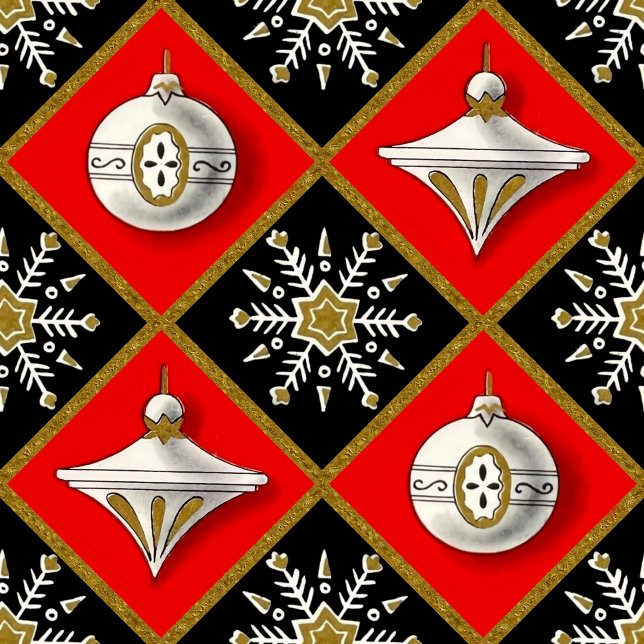 Vintage Christmas Harlequin Pattern Geschenkpapier (Von Creator hochgeladen)