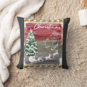 Vintage-Christmas-Hausflagge Kissen