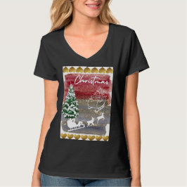 Vintage-Christmas-Hausflagge  T-Shirt