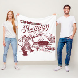 Vintage Christmas Holiday  Fleecedecke