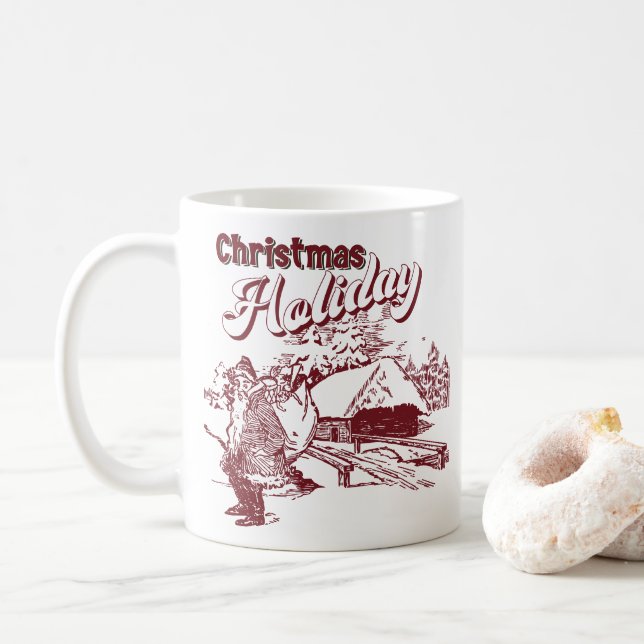 Vintage Christmas Holiday  Kaffeetasse (Mit Donut)