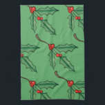 Vintage Christmas Holly Kitchen Handtuchgeschenk Geschirrtuch<br><div class="desc">Dieses stilvolle Küchentuch ist im Retro-Stil gehalten. Das Design stammt aus der Originalkunst.</div>