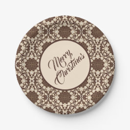 Vintage Christmas Holly Leaves, Berries & Flowers Pappteller