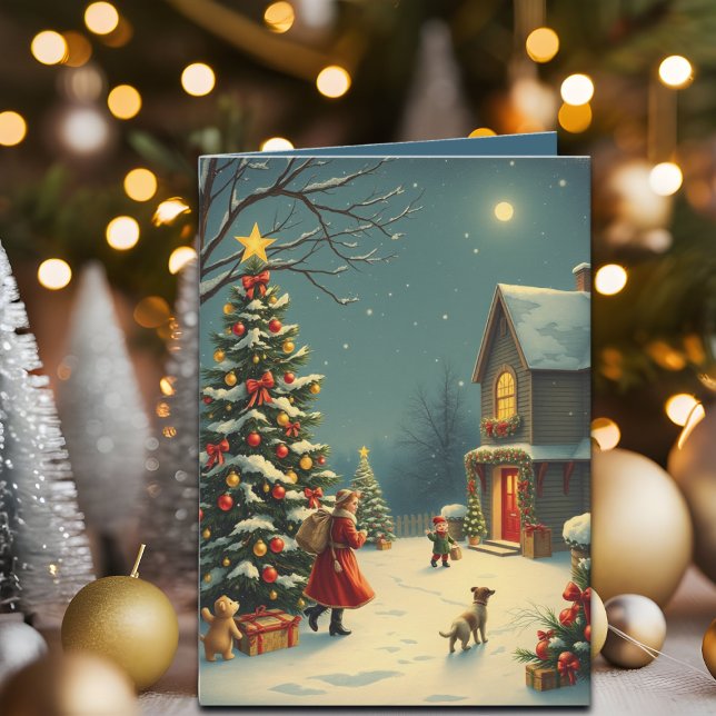 Vintage Christmas Illustration Karte (Von Creator hochgeladen)