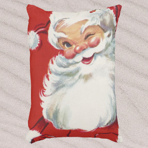 Vintage Christmas, Jolly Winking Santa Claus Dekokissen