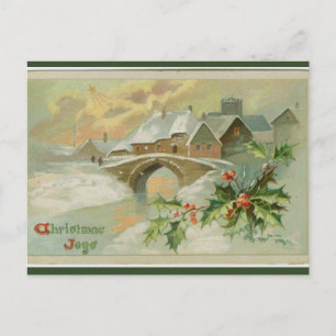 Vintage Christmas Joys Winter Szene Postkarte
