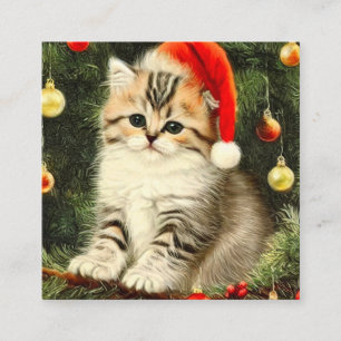 Vintage Christmas Kitten Begleitkarte