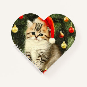 Vintage Christmas Kitten Notizbuch