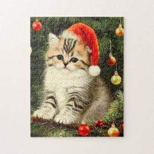 Vintage Christmas Kitten Puzzle