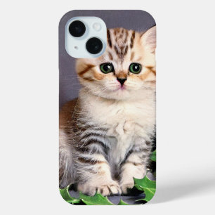 Vintage Christmas Kitten und Holly Case-Mate iPhone Hülle