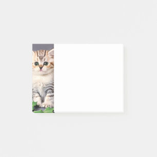 Vintage Christmas Kitten und Holly Post-it Klebezettel