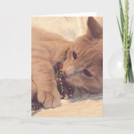 Vintage Christmas Kitty Feiertagskarte