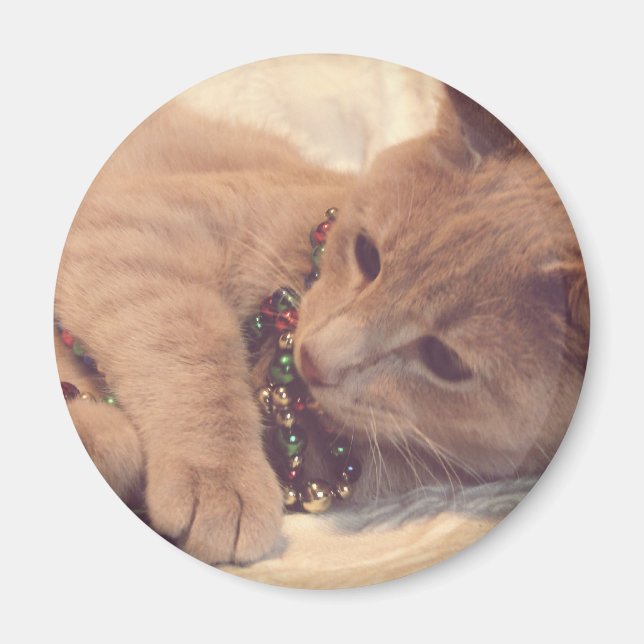 Vintage Christmas Kitty Magnet (Vorne)