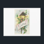 Vintage Christmas Lamp Post Feiertagspostkarte<br><div class="desc">Hübsch Vintage Weihnachtsbild.</div>