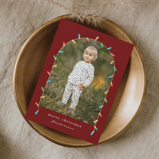 Vintage Christmas Lights Foto Arc Feiertagskarte (Von Creator hochgeladen)