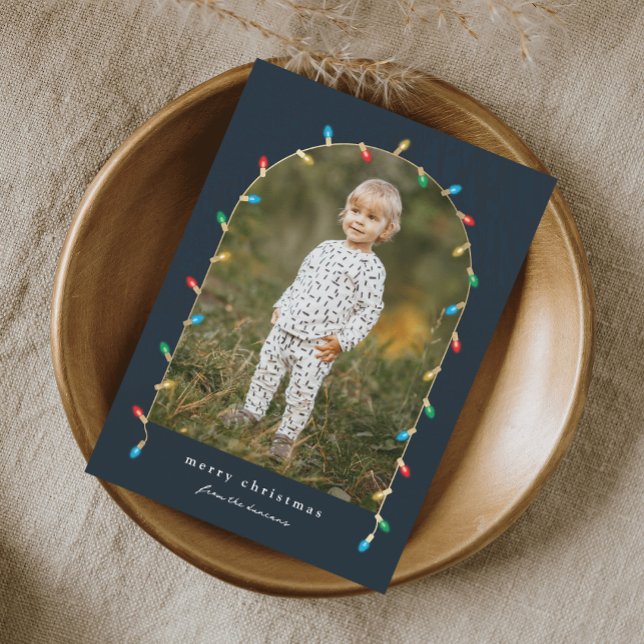 Vintage Christmas Lights Foto Arc Feiertagskarte (Von Creator hochgeladen)