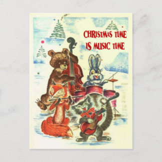 Vintage Christmas, Musikgruppe Animal Feiertagspostkarte